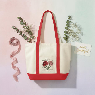 Personalisierte Januar-Nelke-Geburtsblume Tragetasche