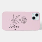 Personalisierte Januar-Nelkenbildung Blume Case-Mate iPhone Hülle (Rückseite (Horizontal))