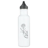 Personalisierte Januar-Nelkenbildung Blume Edelstahlflasche (Rechts)