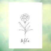 Personalisierte Januar-Nelkenbildung Blume Fensteraufkleber (Blatt 3)