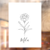 Personalisierte Januar-Nelkenbildung Blume Fensteraufkleber (Blatt 2)