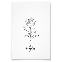 Personalisierte Januar-Nelkenbildung Blume Fotodruck