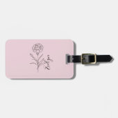 Personalisierte Januar-Nelkenbildung Blume Gepäckanhänger (Vorderseite horizontal)