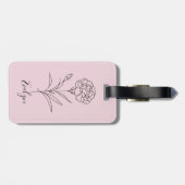 Personalisierte Januar-Nelkenbildung Blume Gepäckanhänger (Rückseite horizontal)