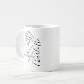 Personalisierte Januar-Nelkenbildung Blume Kaffeetasse (Vorderseite Links)