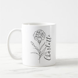 Personalisierte Januar-Nelkenbildung Blume Kaffeetasse