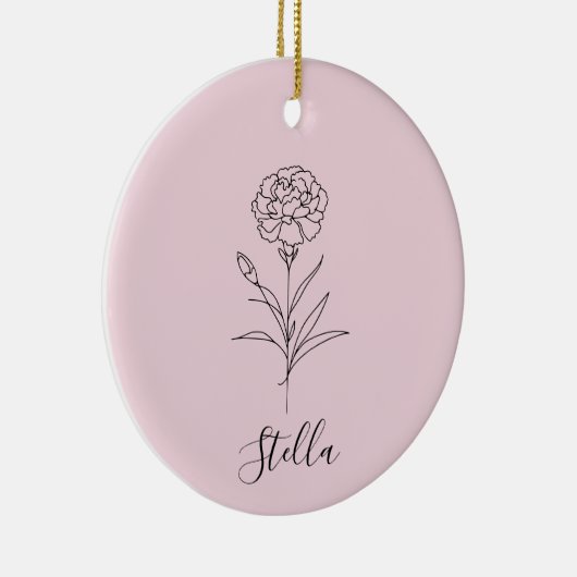 Personalisierte Januar-Nelkenbildung Blume Keramik Ornament (Rechts)