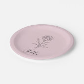 Personalisierte Januar-Nelkenbildung Blume Pappteller (Schrägansicht)