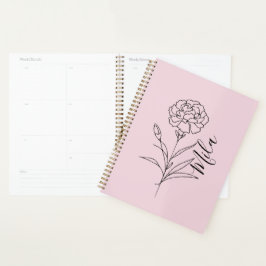 Personalisierte Januar-Nelkenbildung Blume Planer