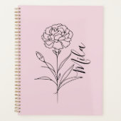 Personalisierte Januar-Nelkenbildung Blume Planer (Vorderseite)