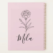 Personalisierte Januar-Nelkenbildung Blume Planer (Rückseite)