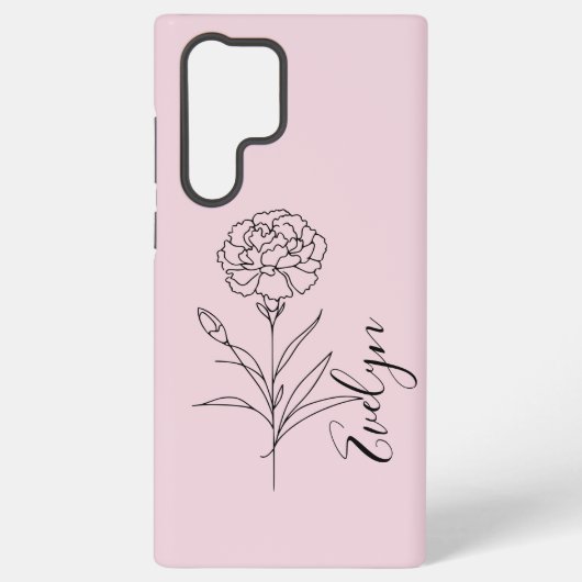 Personalisierte Januar-Nelkenbildung Blume Samsung Galaxy Hülle (Rückseite)