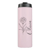 Personalisierte Januar-Nelkenbildung Blume Thermosbecher (Vorderseite)