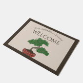 Personalisierte japanische Bonsai Tree Welcome Mat Fußmatte (Schrägansicht)