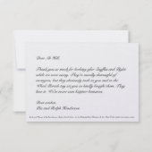 Personalisierte japanische Krane Klassik Dankeskarte (Rückseite)