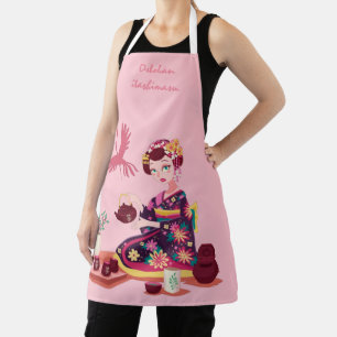 Personalisierte japanische Teezeremonie, Kranich Schürze