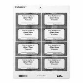 Personalisierte Jar Labels Schwarz-Weiß-Karos (Vorne)
