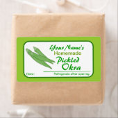 Personalisierte Jar Stickers gepicktes Okra Gemüse (Insitu)