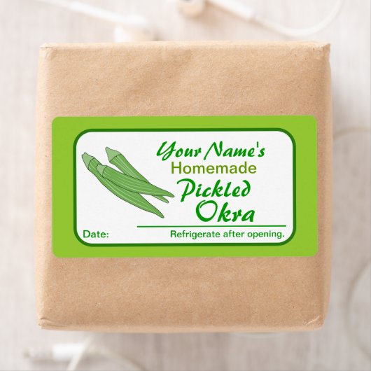 Personalisierte Jar Stickers gepicktes Okra Gemüse (Insitu)