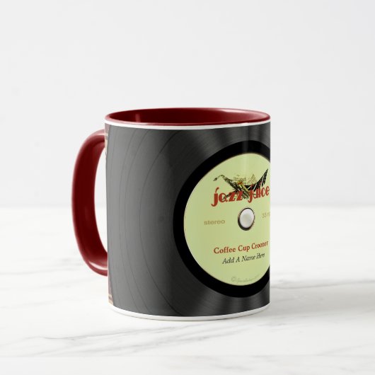 Personalisierte Jazz-Vinylaufzeichnung Tasse (Vorderseite Links)
