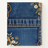 Personalisierte Jeans und Blumen Notizblock (Rückseite)
