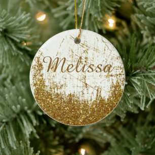 Personalisierte Jeans und Glitter Keramik Ornament