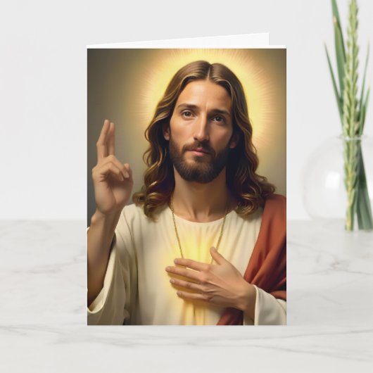 Personalisierte Jesus-Weihnachtskarte 2 Karte (Vorderseite)