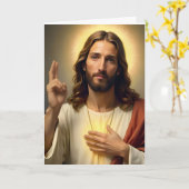 Personalisierte Jesus-Weihnachtskarte 2 Karte (Gelbe Blume)