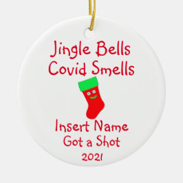 Personalisierte Jingle Bells, Covid-19 Riecht Kera Keramik Ornament