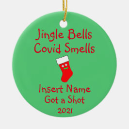 Personalisierte Jingle Bells, Covid-19 Riecht Kera Keramik Ornament