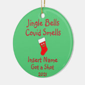 Personalisierte Jingle Bells, Covid-19 Riecht Kera Keramik Ornament (Links)