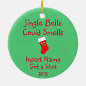 Personalisierte Jingle Bells, Covid-19 Riecht Kera Keramik Ornament (Hinten)