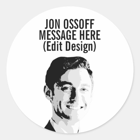 Personalisierte Jon Ossoff Büste Runder Aufkleber (Vorderseite)