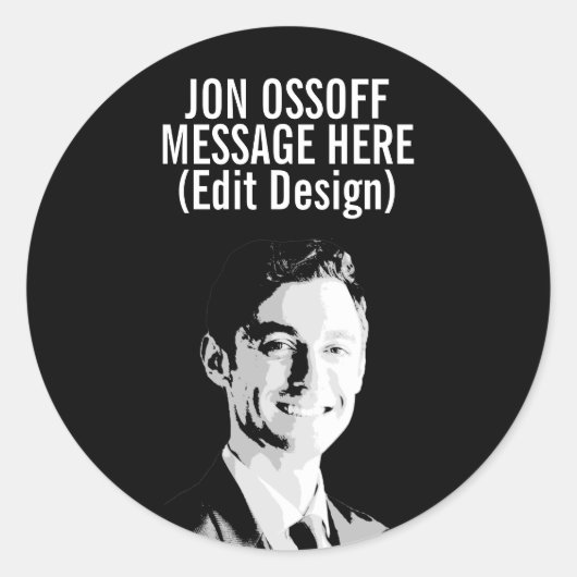 Personalisierte Jon Ossoff Büste Runder Aufkleber (Vorderseite)