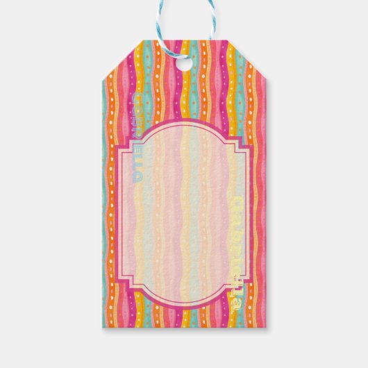 Personalisierte Joyful Watercolor-Geschenketikette Geschenkanhänger (Vorderseite)