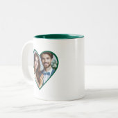 Personalisierte Jubiläumsfeier Custom Foto Heart T Zweifarbige Tasse (Vorderseite Links)