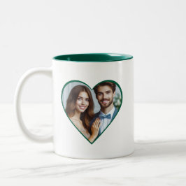 Personalisierte Jubiläumsfeier Custom Foto Heart T Zweifarbige Tasse