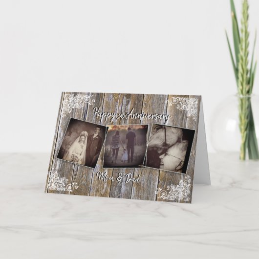 Personalisierte Jubiläumsfotokarte Karte (Vorderseite)