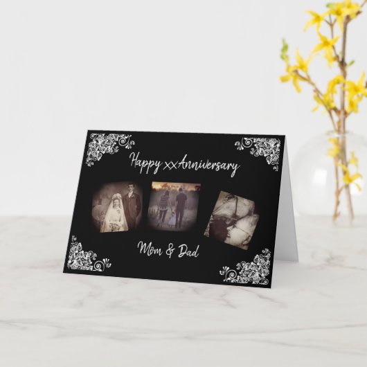 Personalisierte Jubiläumsfotokarte Karte (Gelbe Blume)