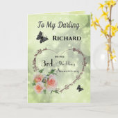 Personalisierte Jubiläumsgrüßkarte für Husband 3 Karte (Gelbe Blume)