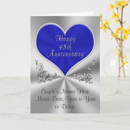 Personalisierte Jubiläumskarte 45 Karte (Gelbe Blume)