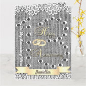 Personalisierte Jubiläumskarte für die Ehefrau Karte (Gelbe Blume)