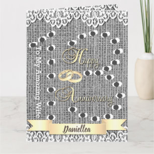 Personalisierte Jubiläumskarte für die Ehefrau Karte