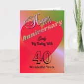 Personalisierte Jubiläumskarte für Ehefrau Karte (Vorderseite)