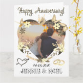 Personalisierte Jubiläumskarte mit Foto Karte (Gelbe Blume)