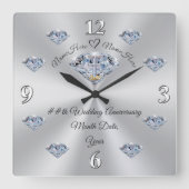 Personalisierte Jubiläumsuhr, CHRISTLICH Quadratische Wanduhr (Vorderseite)
