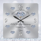 Personalisierte Jubiläumsuhr, CHRISTLICH Quadratische Wanduhr