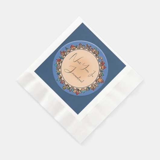 Personalisierte Judaika Jerusalem Serviette (Ecke)