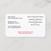 Personalisierte Judo-Trainer - Karte  (Rückseite)