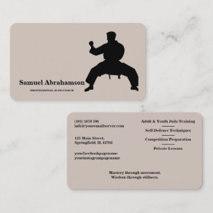 Personalisierte Judo-Trainer-Karte Visitenkarte